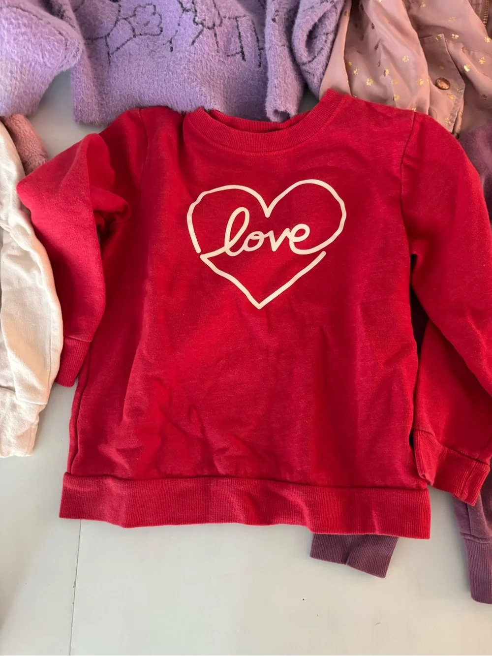 Carter's Girls Mixed Pullover Sweatshirts - Red, Pink, Purple, Cream